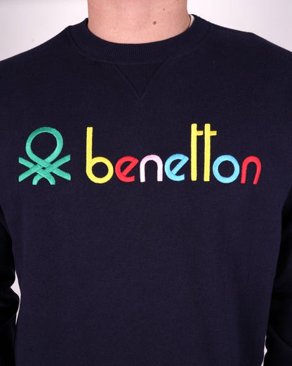 Benetton Farbiges Logo-Sweatshirt Marineblau