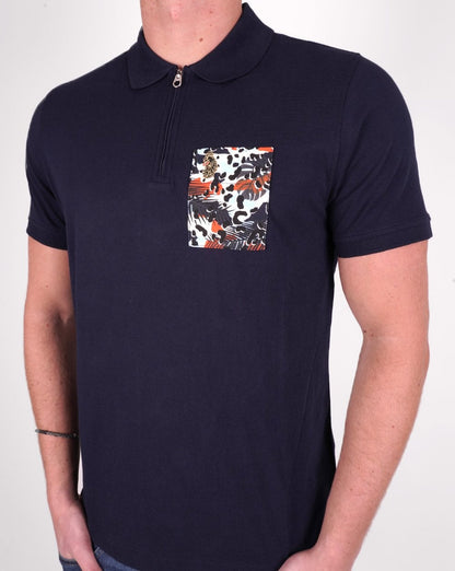 Luke Sport Zippo Poloshirt, Marineblau