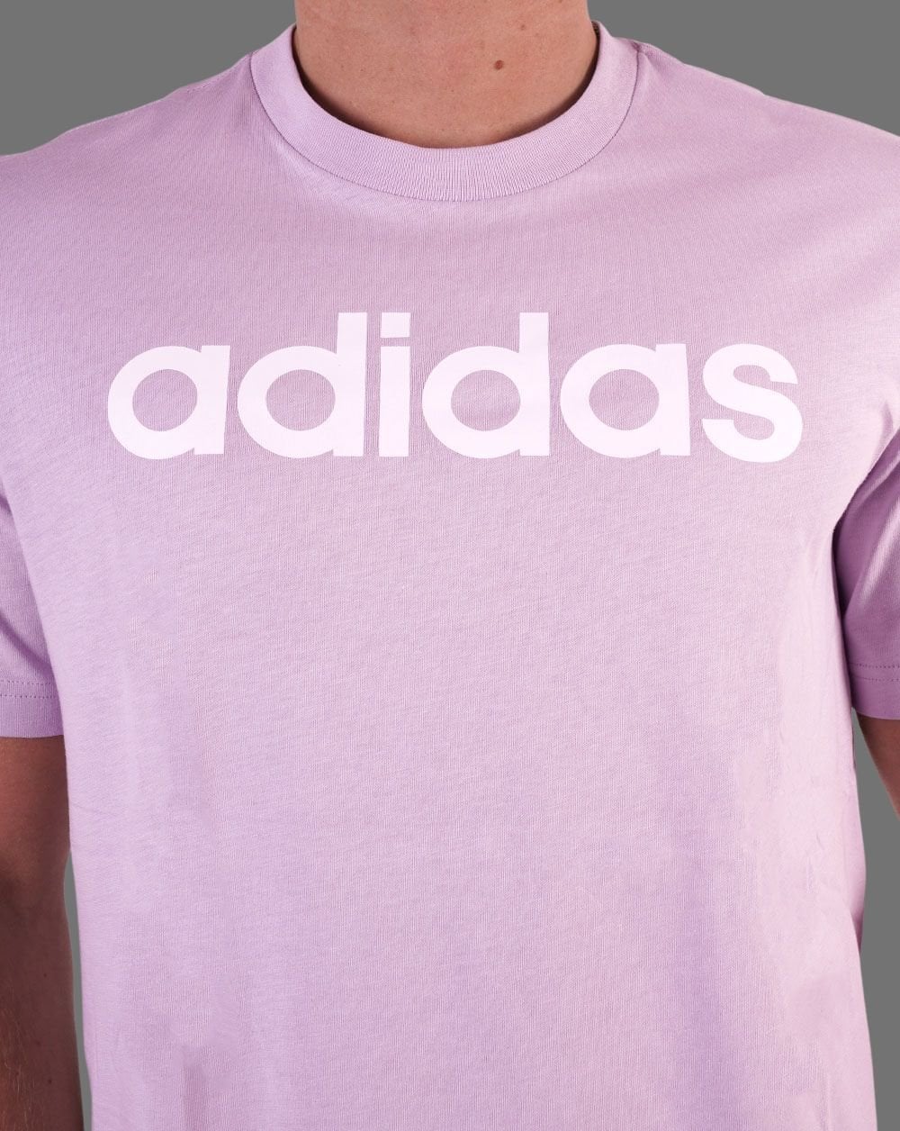 Adidas Linear Logo T-Shirt Lila/Weiß