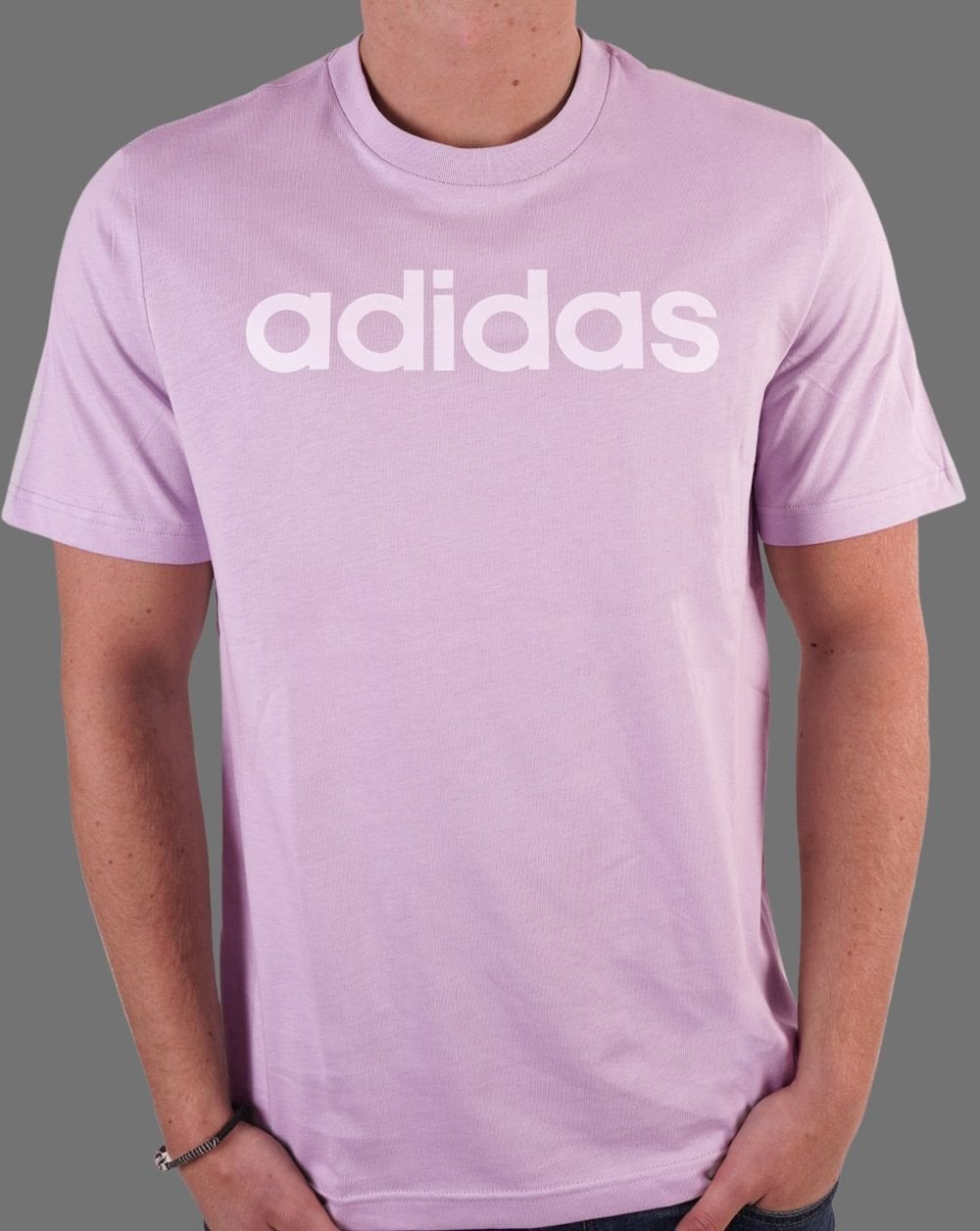 Adidas Linear Logo T-Shirt Lila/Weiß