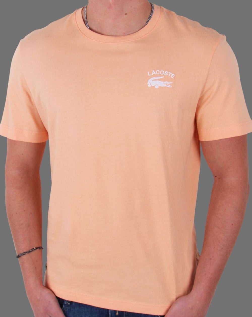 Lacoste Embroidered T Shirt Peach