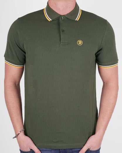 Trojan Twin Tipped Piqué Polo Army