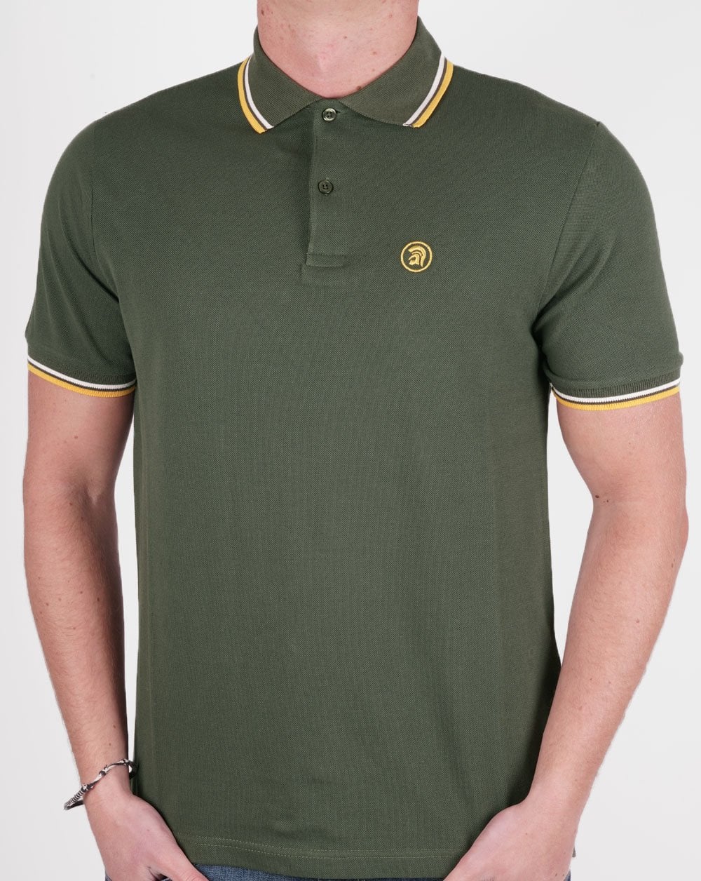 Trojan Twin Tipped Piqué Polo Army