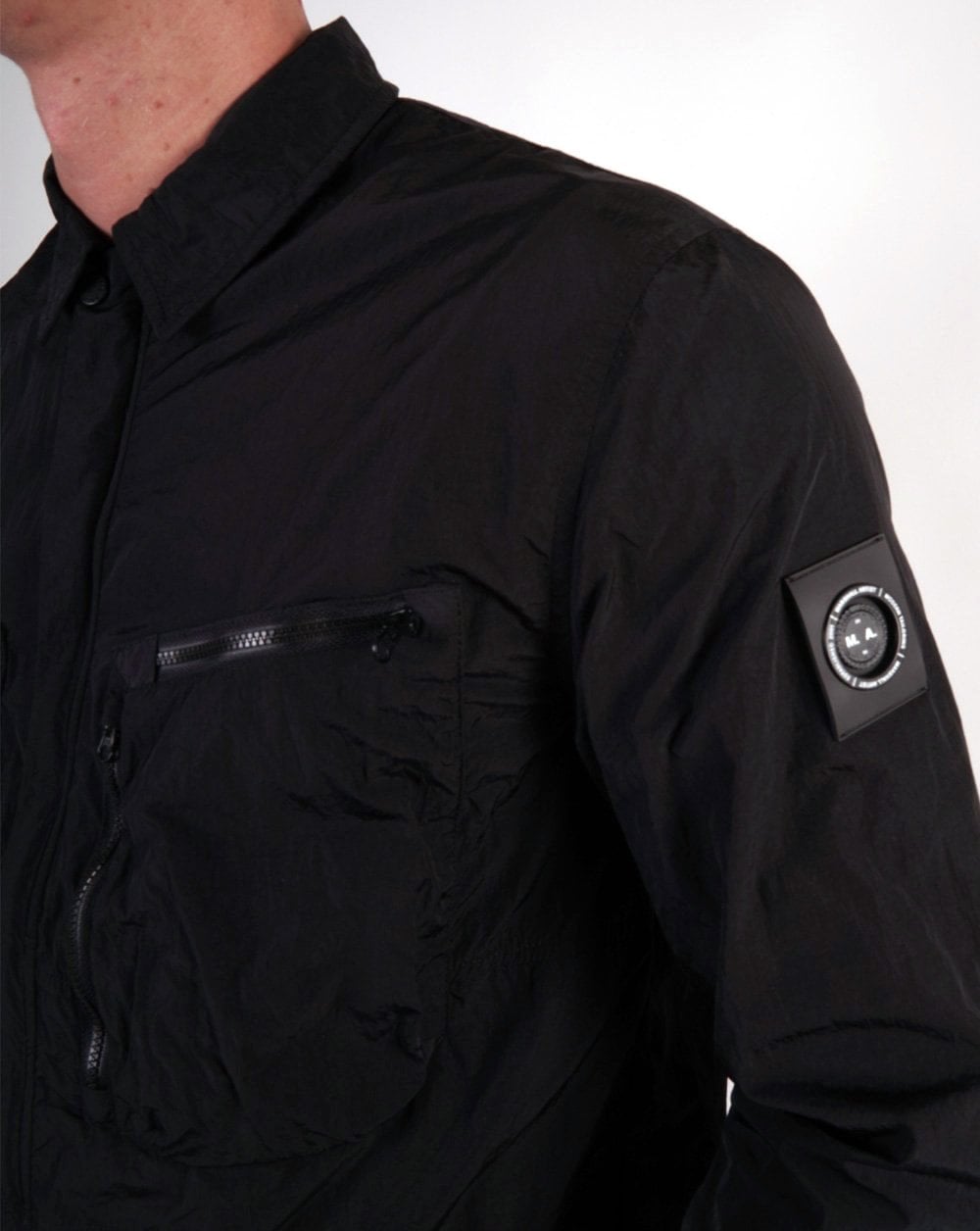Marshall Artist Überhemd aus Krinkle-Nylon, Schwarz