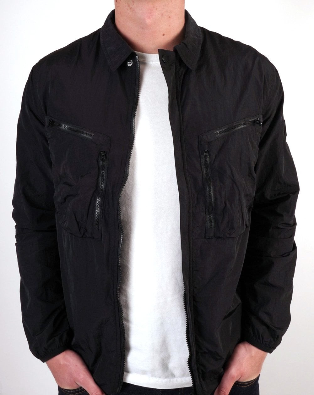 Marshall Artist Überhemd aus Krinkle-Nylon, Schwarz