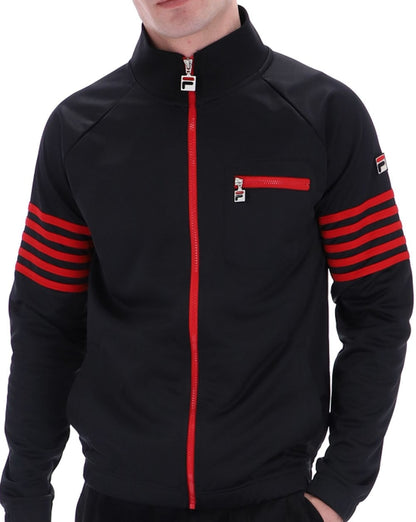 Fila Vintage 5-Streifen-Trainingsjacke Schwarz/Rot