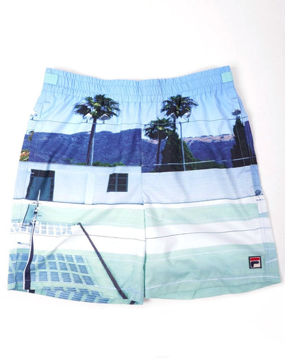 Fila Vintage – Vito – Lange Badeshorts in Dusty Aqua