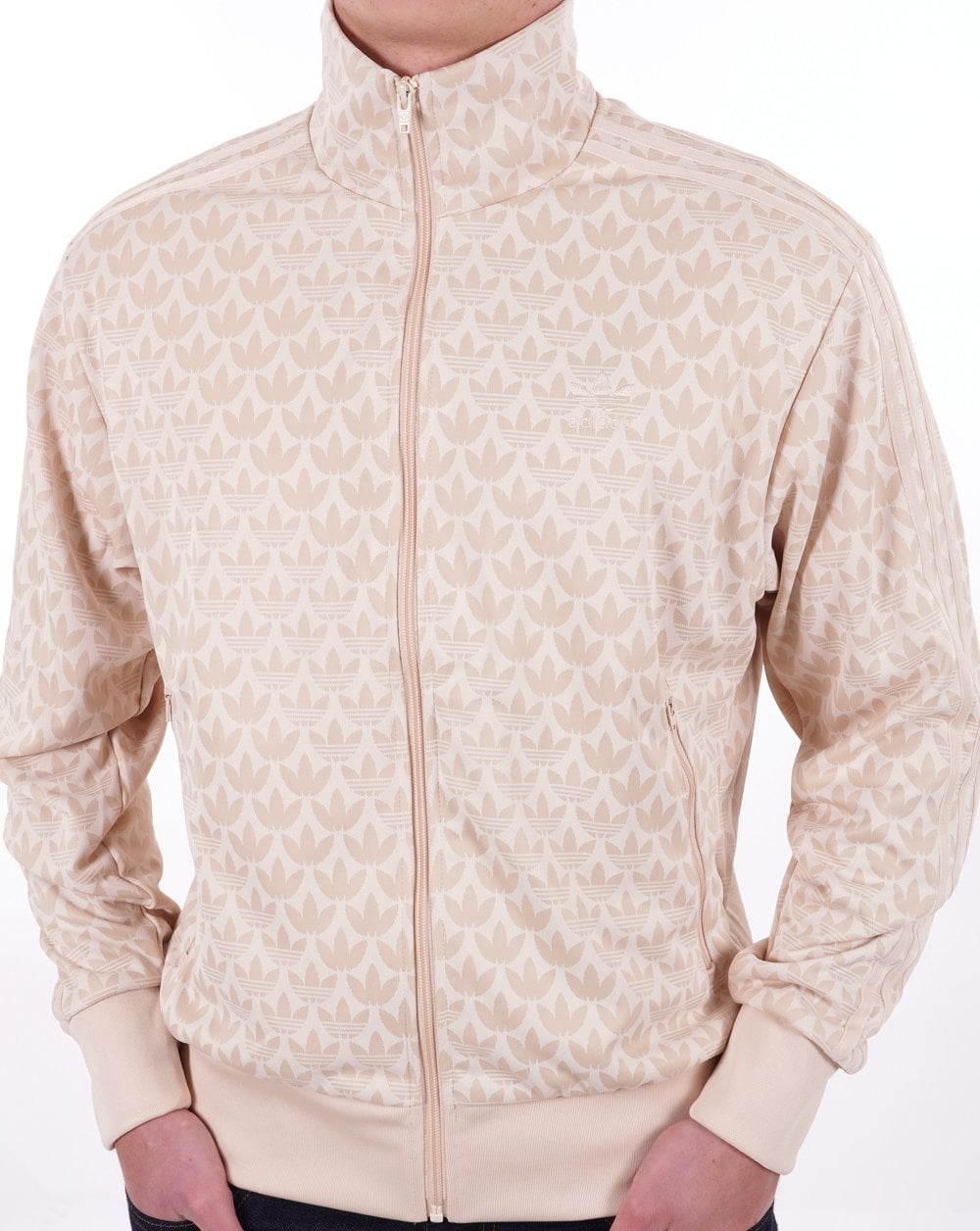 Adidas Originals – Trainingsjacke mit Monogramm in Sand Strata