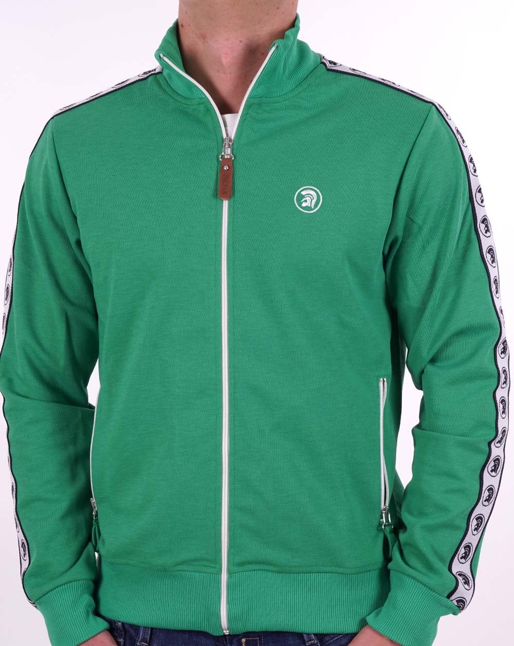 Trojan Trainingsjacke mit Streifen in Smaragdgrün