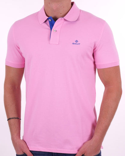 Gant Poloshirt mit Kontrastkragen Hellrosa