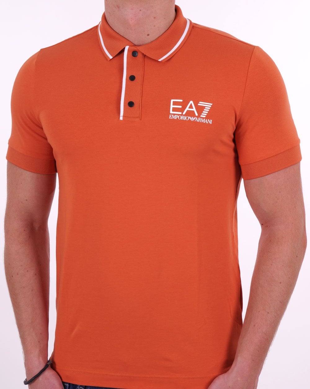 EA7 Tennis Club Poloshirt Dunkelorange