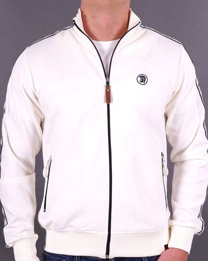 Trojan – Trainingsjacke mit Streifen in Ecru