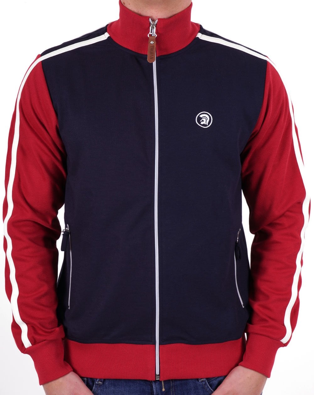 Trojan Plain Panel Track Top Navy/Rot