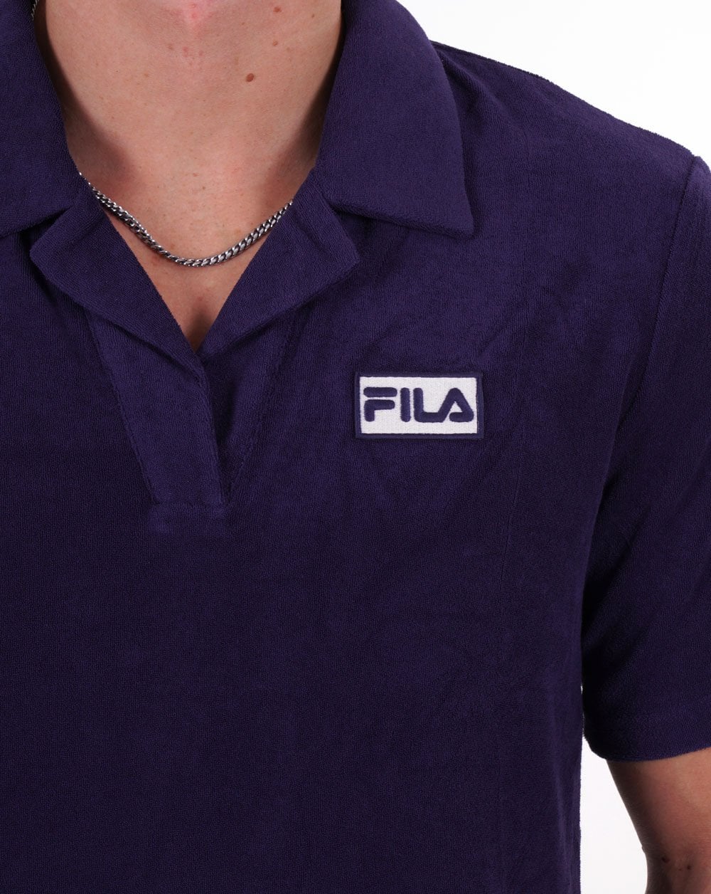 Fila Vintage Dill Frottee-Poloshirt, Marineblau