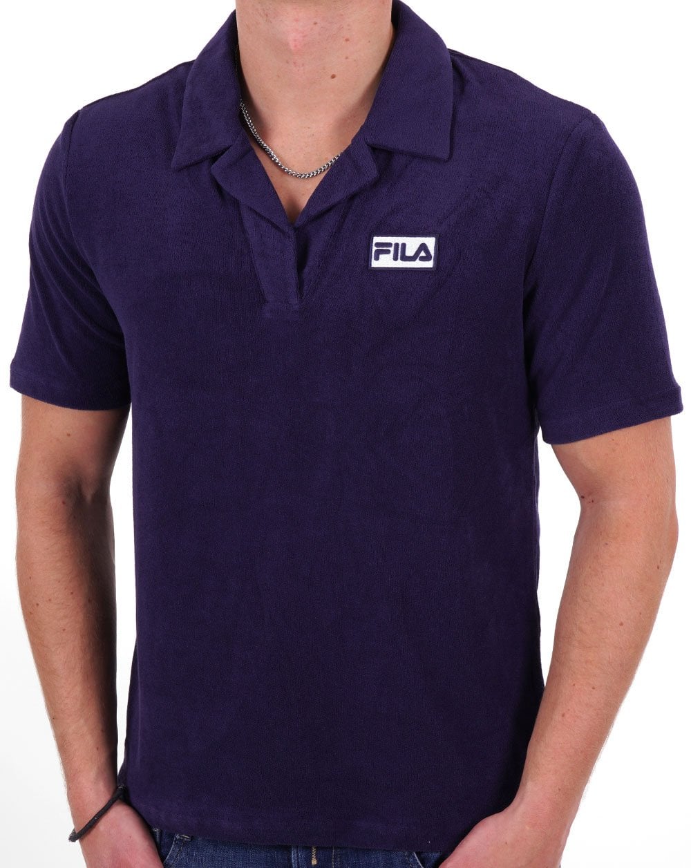 Fila Vintage Dill Frottee-Poloshirt, Marineblau