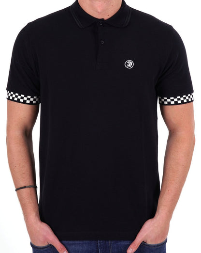 Trojan Poloshirt mit Schachbrettmuster in Schwarz