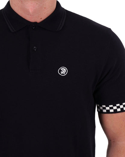 Trojan Poloshirt mit Schachbrettmuster in Schwarz