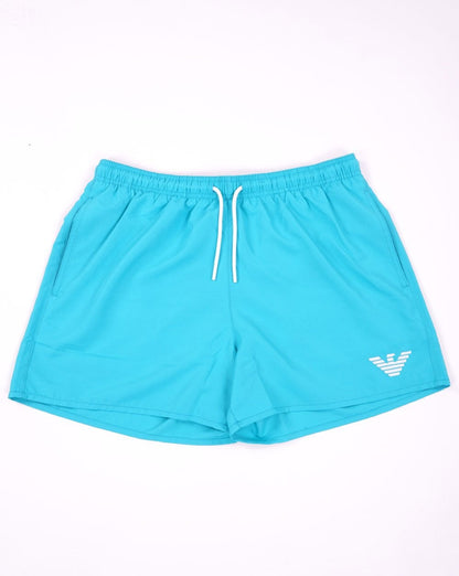 Emporio Armani – Badeshorts mit Adler-Logo in Türkis