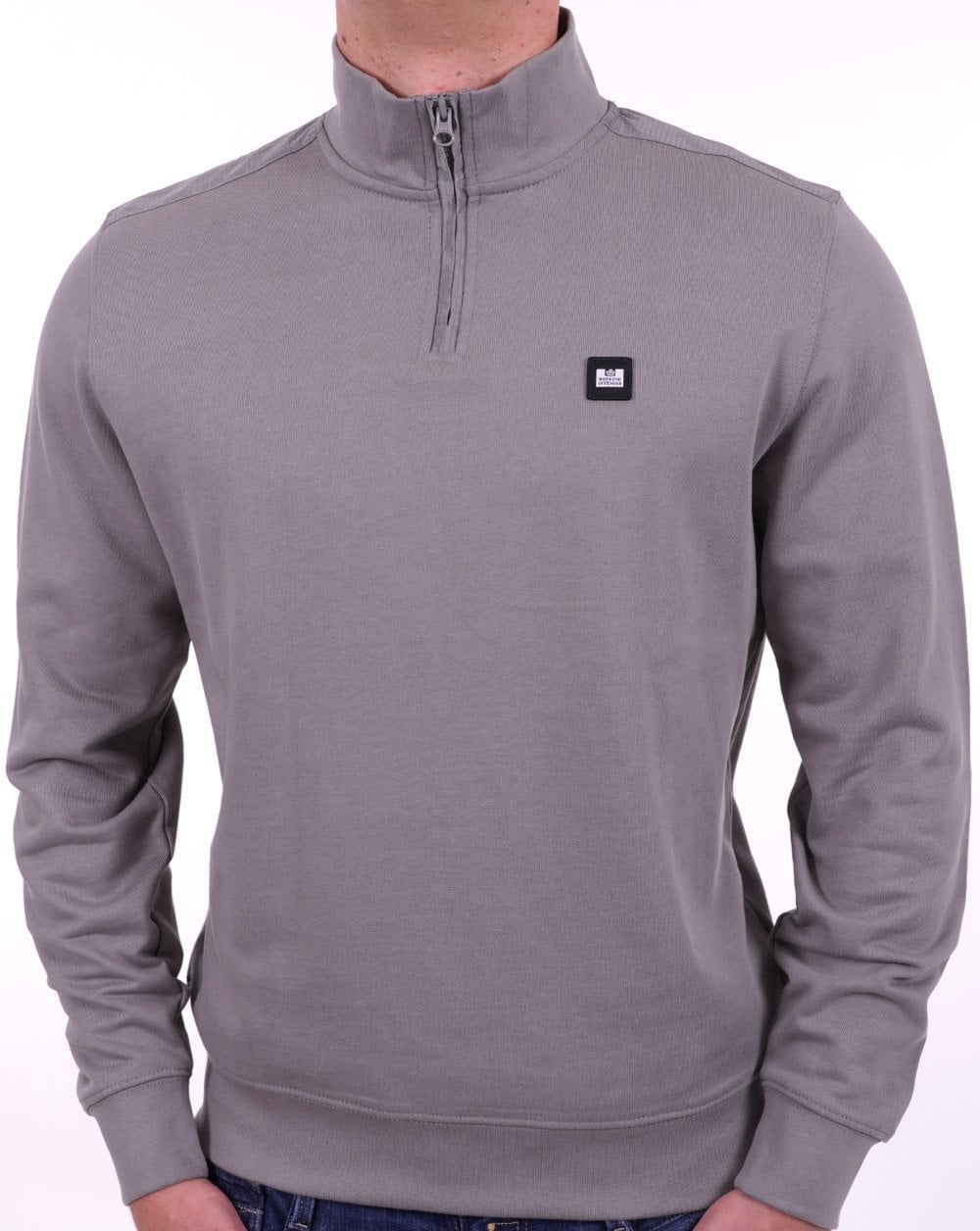 Weekend Offender Sweatshirt mit Viertelreißverschluss, Rauch