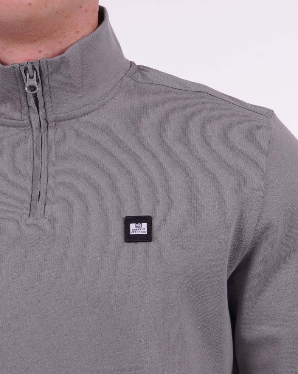 Weekend Offender Sweatshirt mit Viertelreißverschluss, Rauch