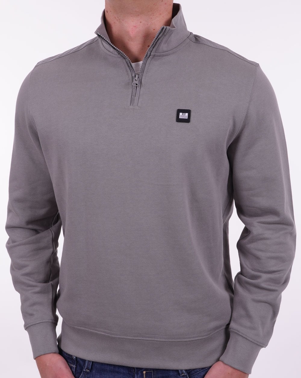 Weekend Offender Sweatshirt mit Viertelreißverschluss, Rauch