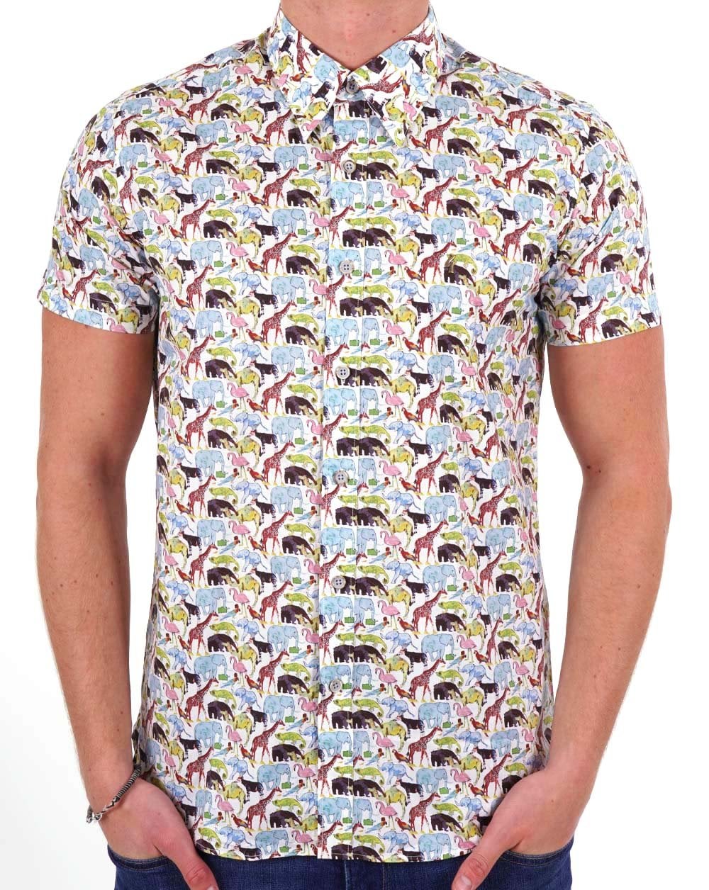 Gabicci Vintage Revlo Kurzarmhemd mit Animal-Print