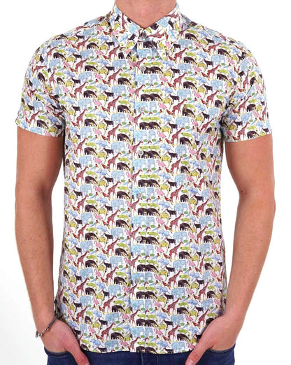 Gabicci Vintage Revlo Kurzarmhemd mit Animal-Print