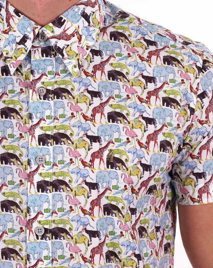 Gabicci Vintage Revlo Kurzarmhemd mit Animal-Print