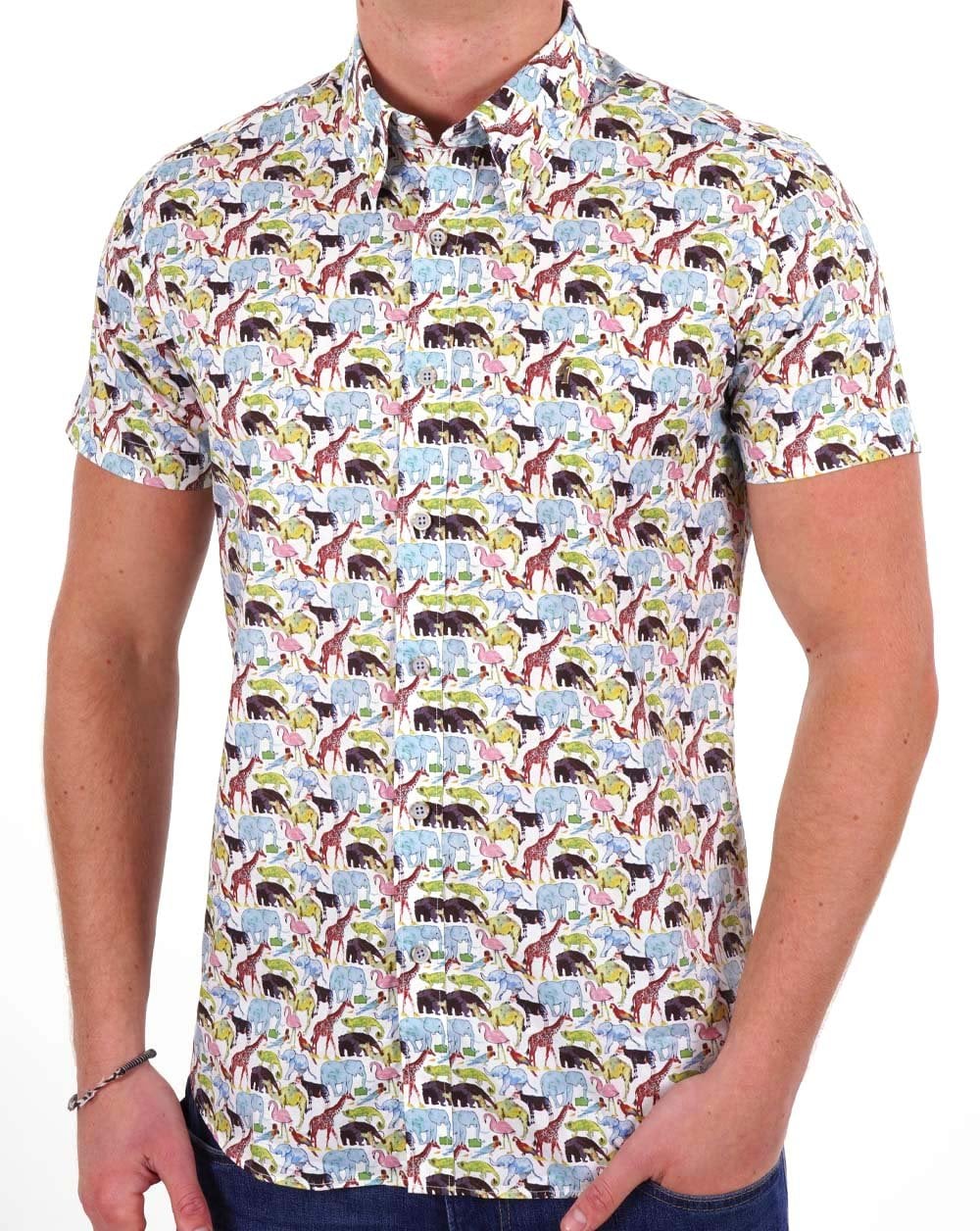 Gabicci Vintage Revlo Kurzarmhemd mit Animal-Print