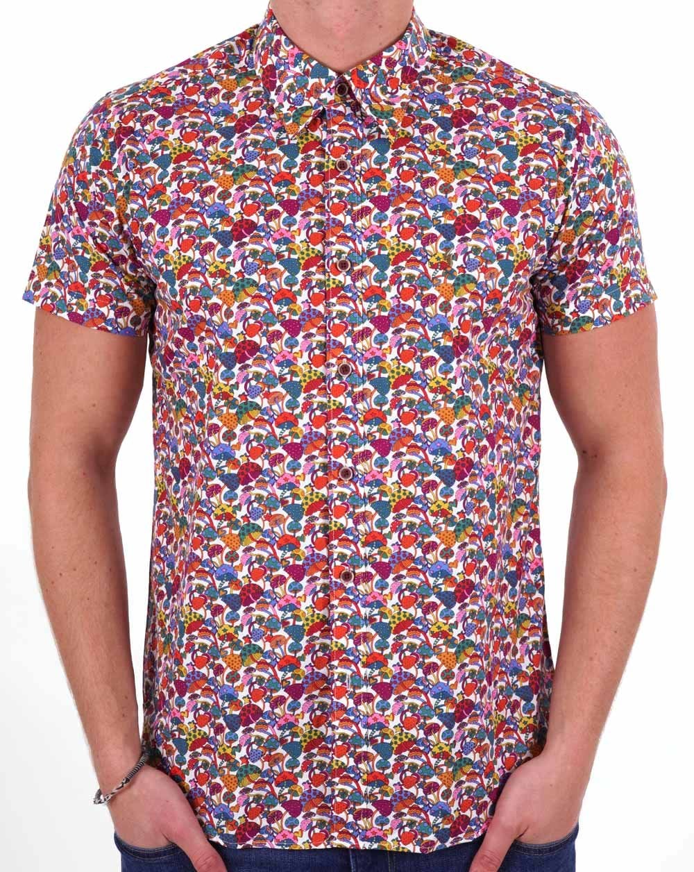 Gabicci Vintage Fincher Pilz-Print Kurzarmhemd Siena