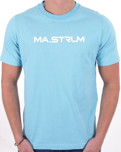 Ma.strum T-Shirt mit Brustprint, Meeresblau