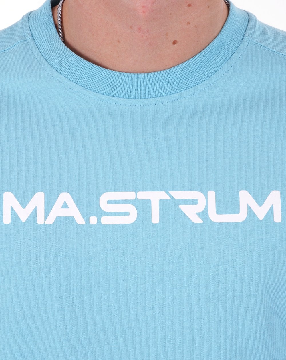 Ma.strum T-Shirt mit Brustprint, Meeresblau