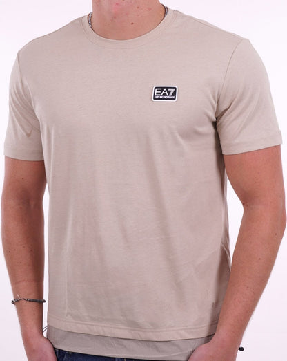 EA7 Emporio Armani T-Shirt mit Knebelverschluss Beige