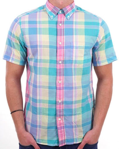 Gant Madras Kurzarmhemd Rosa
