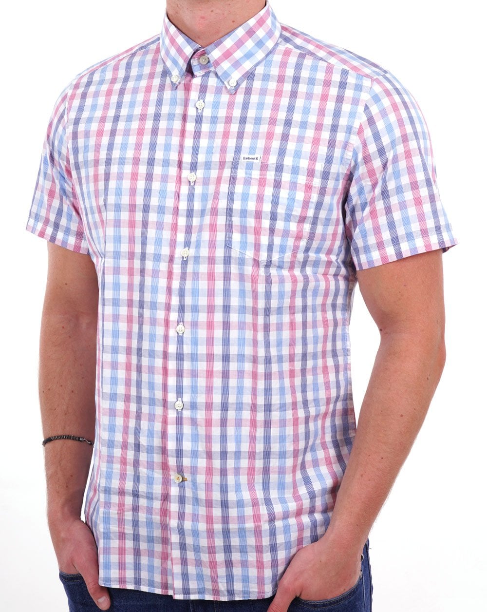 Barbour Longstone Kurzarmhemd Rot