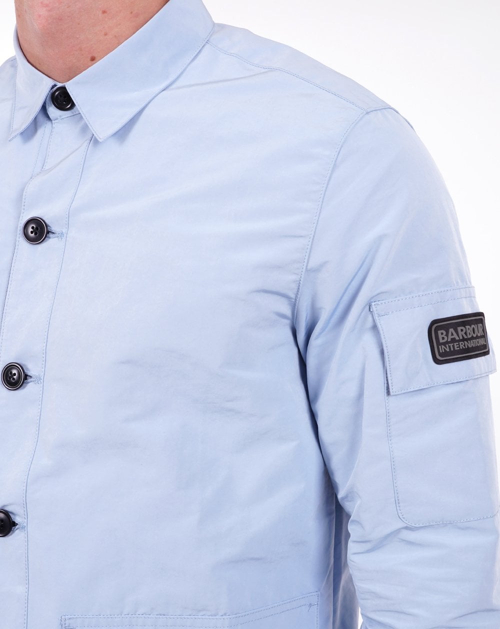 Barbour International Circuit Überhemd Chambray Blau