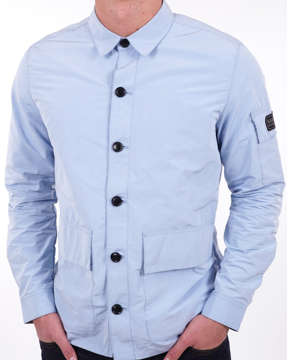 Barbour International Circuit Überhemd Chambray Blau