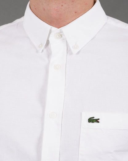 Lacoste Oxford Langarmhemd Weiß