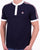 Fila Vintage Collarless Polo Shirt Navy
