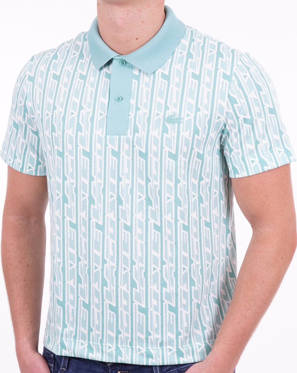 Lacoste – Zweifarbiges Logo-Poloshirt Grün/Hellgrün