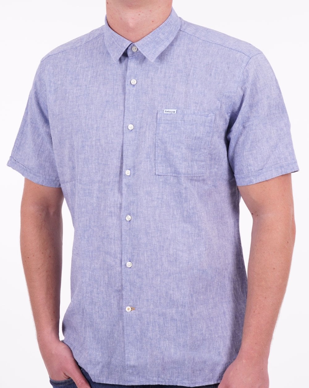Barbour Nelson Kurzarm-Sommerhemd Blau