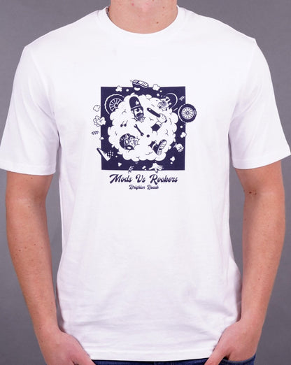 Ben Sherman Mods V Rockers T-Shirt Weiß