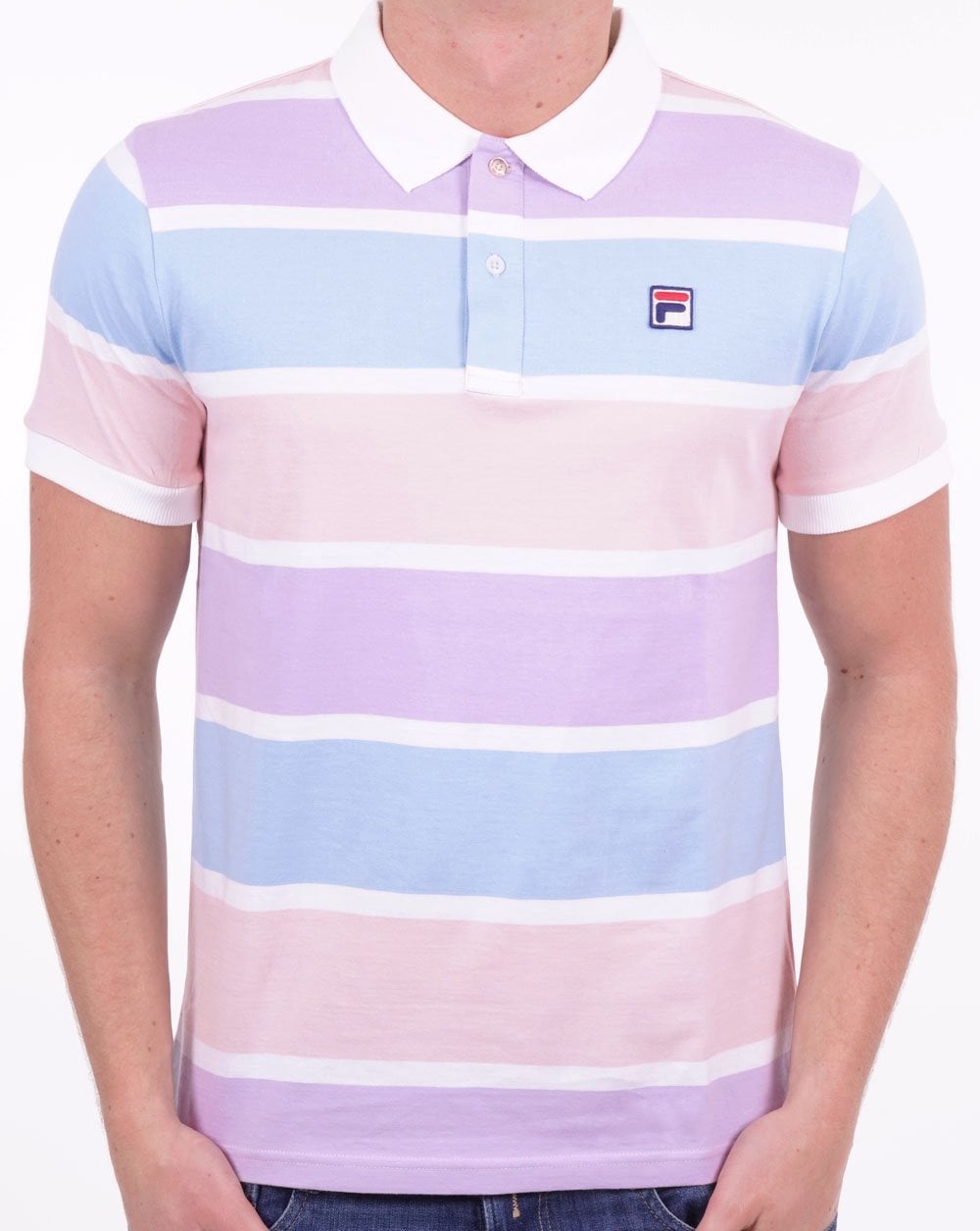 Fila Vintage Pastel Poloshirt Pink Lilac Sky