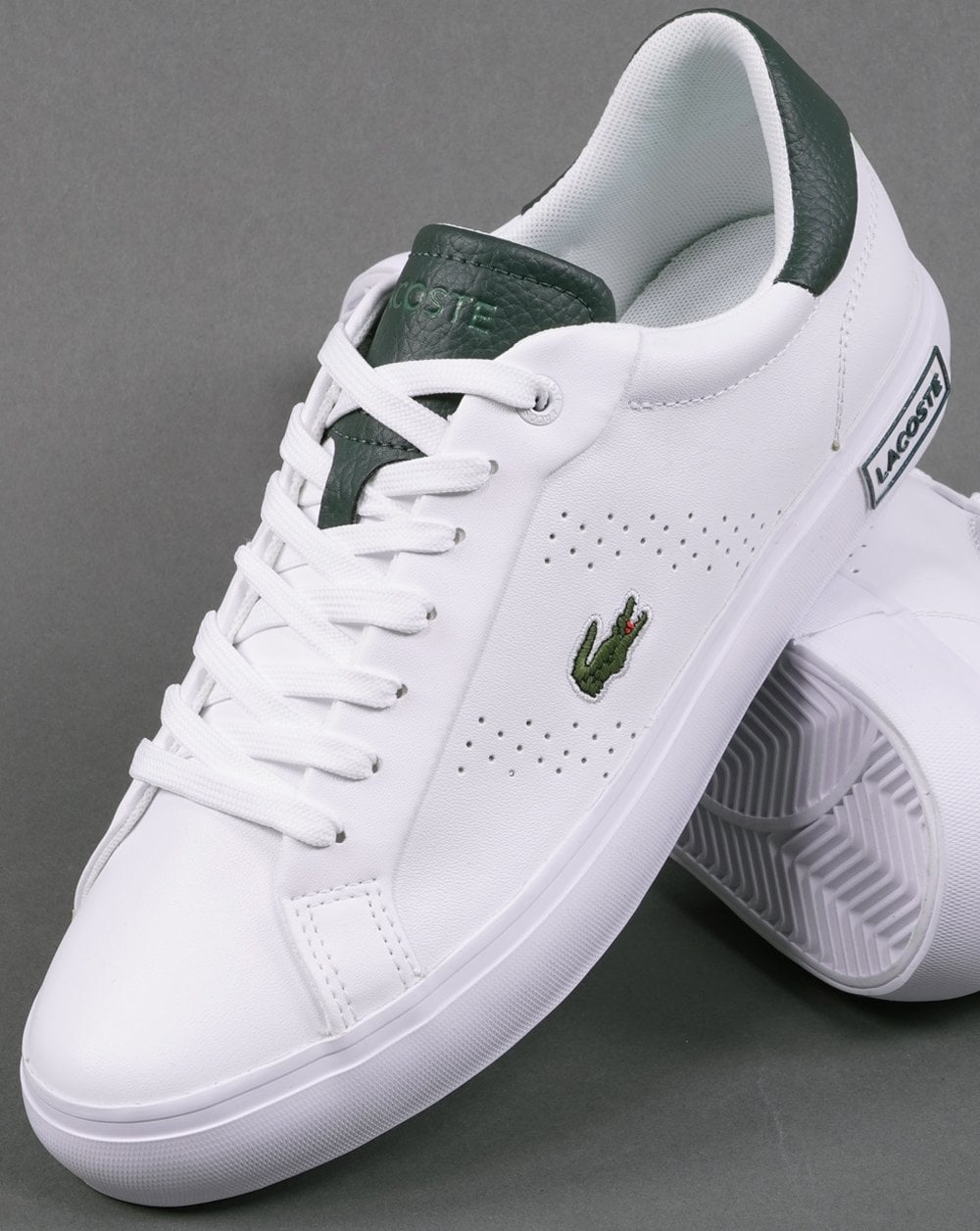 Lacoste Powercourt 2.0 Trainer Weiß/Dunkelgrün