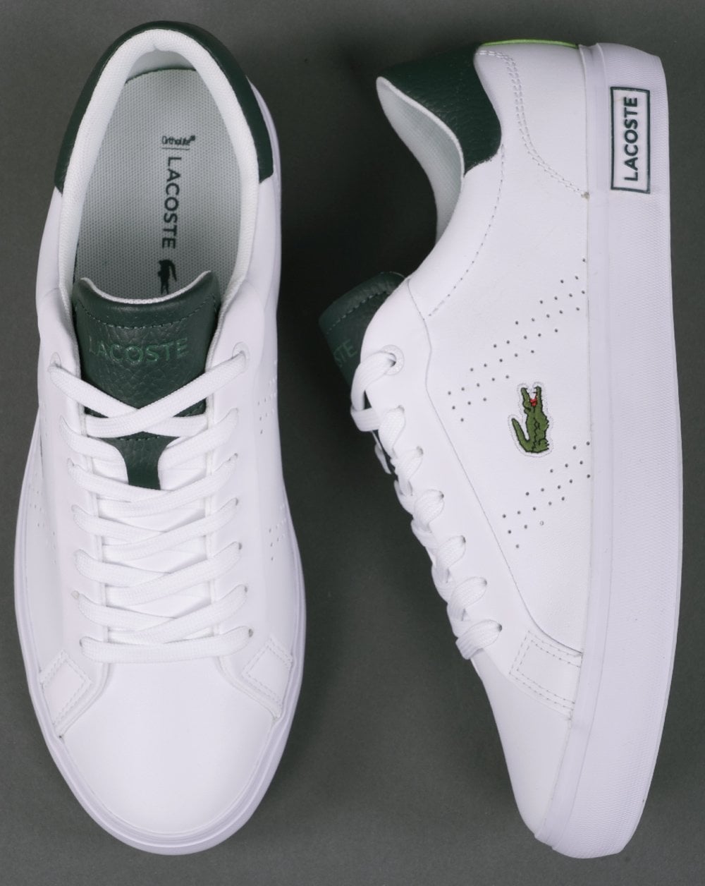 Lacoste Powercourt 2.0 Trainer Weiß/Dunkelgrün