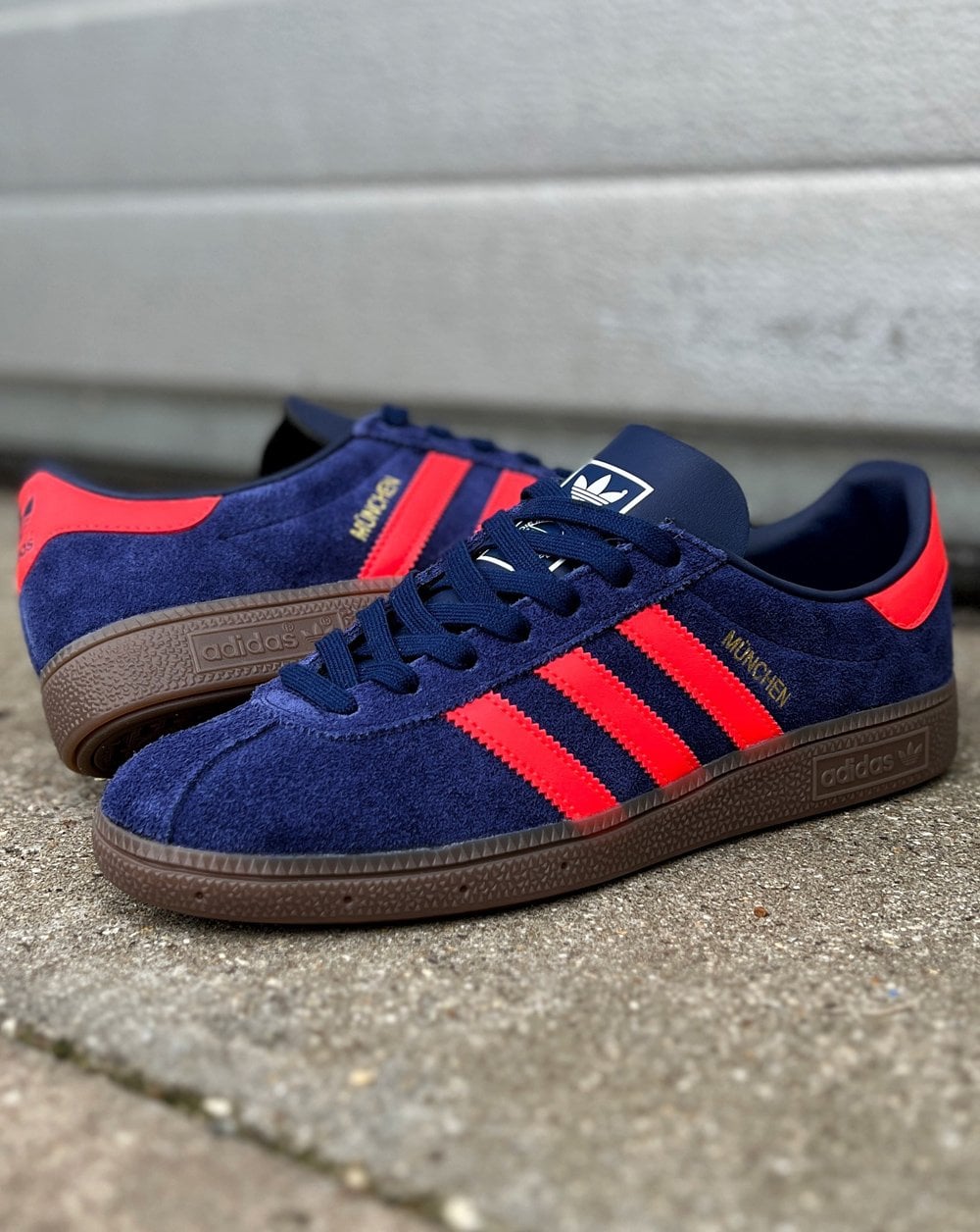 Adidas München Sneaker Marineblau Leuchtend Rot