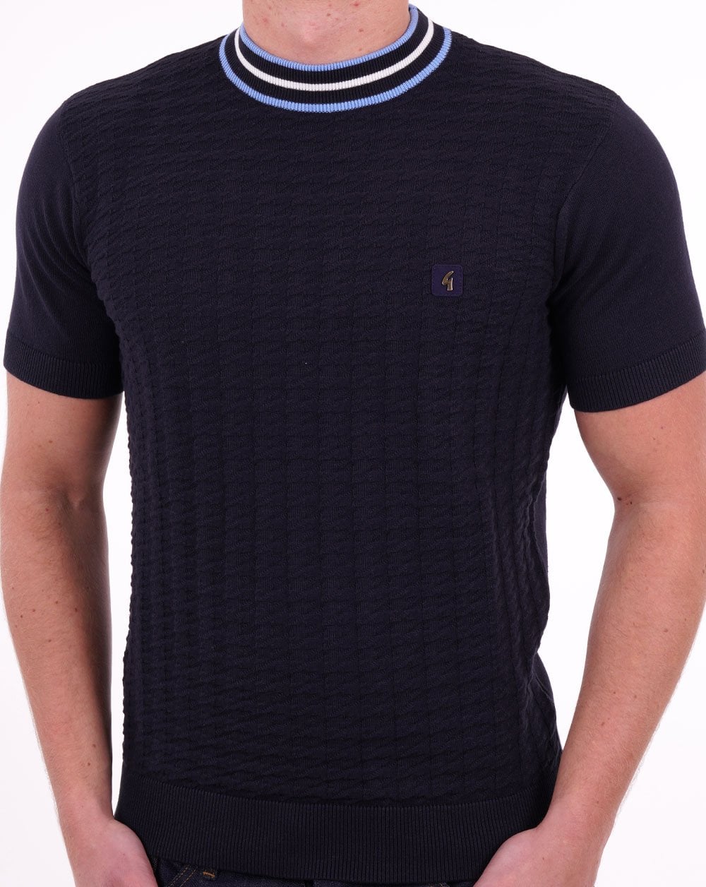 Gabicci Vintage Feltnor Rollkragen-Strick-T-Shirt, Marineblau
