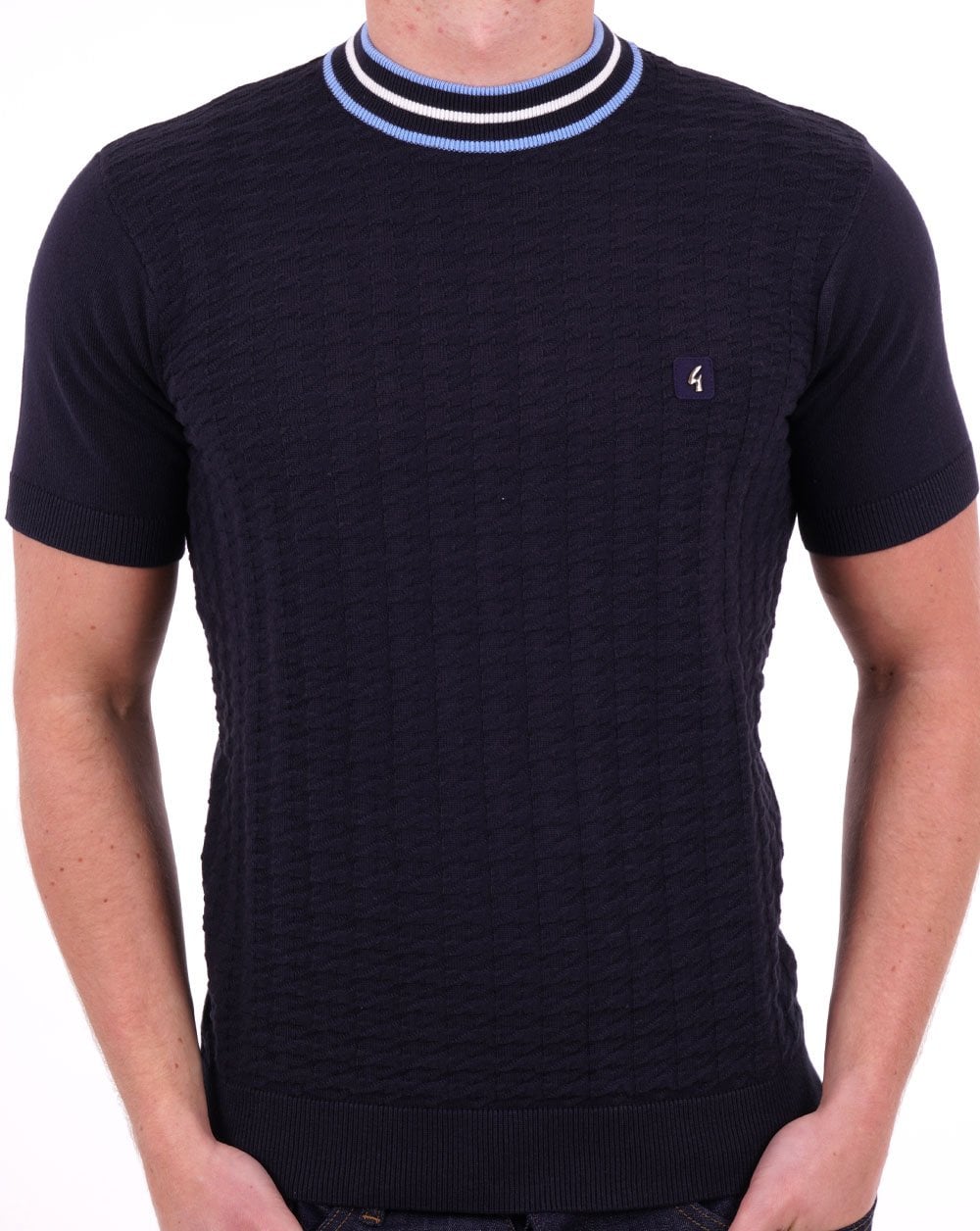 Gabicci Vintage Feltnor Rollkragen-Strick-T-Shirt, Marineblau