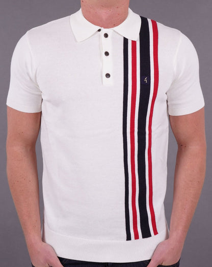 Gabicci Vintage Soda Strick-Poloshirt Off White