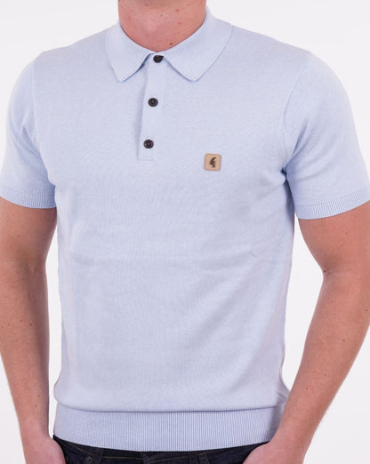 Gabicci Vintage Jackson Strick-Poloshirt Himmelblau